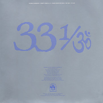 George Harrison - Thirty Three & 1/3 (Universal 0602557136395) – inner sleeve, front side